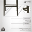 Nolan 30 in. Dark Roast Bar Height Rubberwood Barstool with Grey Fabric Seat