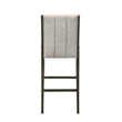Nolan 30 in. Dark Roast Bar Height Rubberwood Barstool with Grey Fabric Seat