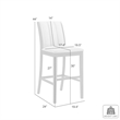 Nolan 30 in. Dark Roast Bar Height Rubberwood Barstool with Grey Fabric Seat