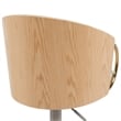 Solstice Adjustable Swivel Barstool in Ivory with White Seat/Oak Wood Accents