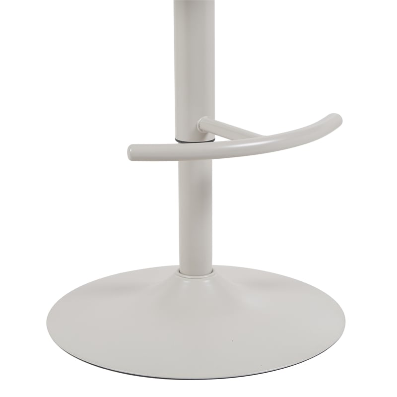 Solstice Adjustable Swivel Barstool in Ivory with White Seat/Oak Wood Accents