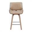 Tyler Counter Height Swivel Bar Stool - White Wash Wood/Vintage Brown Upholstery