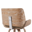 Tyler Counter Height Swivel Bar Stool in White Wash Wood/Brown Seat- Set of 2