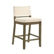 Yaneli Counter Height Bar Stool in Putty Brown with White Fabric Seat - Set of 2