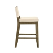 Yaneli Counter Height Bar Stool in Putty Brown with White Fabric Seat - Set of 2