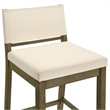 Yaneli Bar Height Bar Stool in Putty Brown with White Fabric Seat - Set of 4