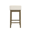 Annikah Wood Counter Height Kitchen Bar Stool in Putty Brown/White Boucle Seat