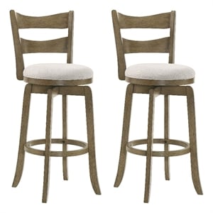 Blair 26&quot Putty Brown Counter Height Swivel Barstool with Cream Seat - Set of 2