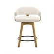 Callah Counter Height Bar Stool in Amber Glow with White Boucle Fabric Seat