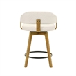 Callah Counter Height Bar Stool in Amber Glow with White Boucle Fabric Seat