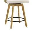Callah Counter Height Bar Stool in Amber Glow with White Boucle Fabric Seat