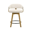 Callah Counter Height Bar Stool in Amber Glow/White Boucle Fabric - Set of 3