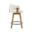 Callah Counter Height Bar Stool in Amber Glow/White Boucle Fabric - Set of 3