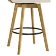 Callah Bar Height Bar Stool in Amber Glow with White Boucle Fabric Seat