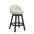 Erika Swivel Wood Counter Height Kitchen Bar Stool in Black w/ Cream - Set of 4