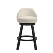 Erika Swivel Wood Counter Height Kitchen Bar Stool in Black w/ Cream - Set of 4