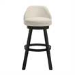 Erika Swivel Wood Bar Height Kitchen Bar Stool in Black w/ Cream Seat - Set of 4
