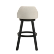 Erika Swivel Wood Bar Height Kitchen Bar Stool in Black w/ Cream Seat - Set of 4