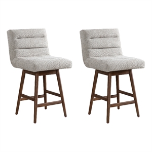 Elias Brown 26&quot Counter Height Swivel Barstool with Morning Fog Seat - Set of 2