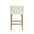 Fauna Wood Counter Height Kitchen Bar Stool in Amber Glow with White Boucle Seat