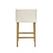 Fauna Wood Counter Height Bar Stool in Amber with White Boucle Seat - Set of 2