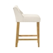Fauna Wood Counter Height Bar Stool in Amber with White Boucle Seat - Set of 4