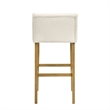 Fauna Wood Bar Height Kitchen Bar Stool in Amber Glow with White Boucle Seat