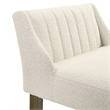 Fauna Wood Bar Height Kitchen Bar Stool in Amber Glow with White Boucle Seat