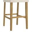 Fauna Wood Bar Height Kitchen Bar Stool in Amber/White Boucle Seat - Set of 4