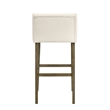 Fauna Wood Bar Height Bar Stool in Putty Brown with White Boucle Seat - Set of 2