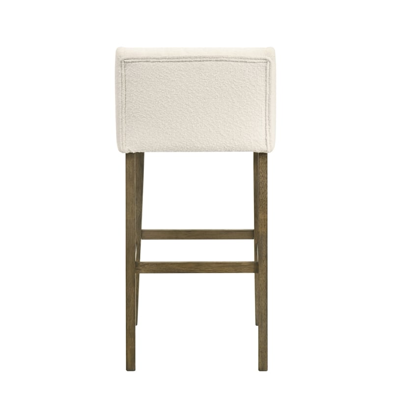 Fauna Wood Bar Height Kitchen Bar Stool in Putty Brown/White Seat - Set of 4
