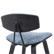 Fox Swivel Bar Height Stool with Speckled Blue Seat/Black Wood Frame- Set of 3
