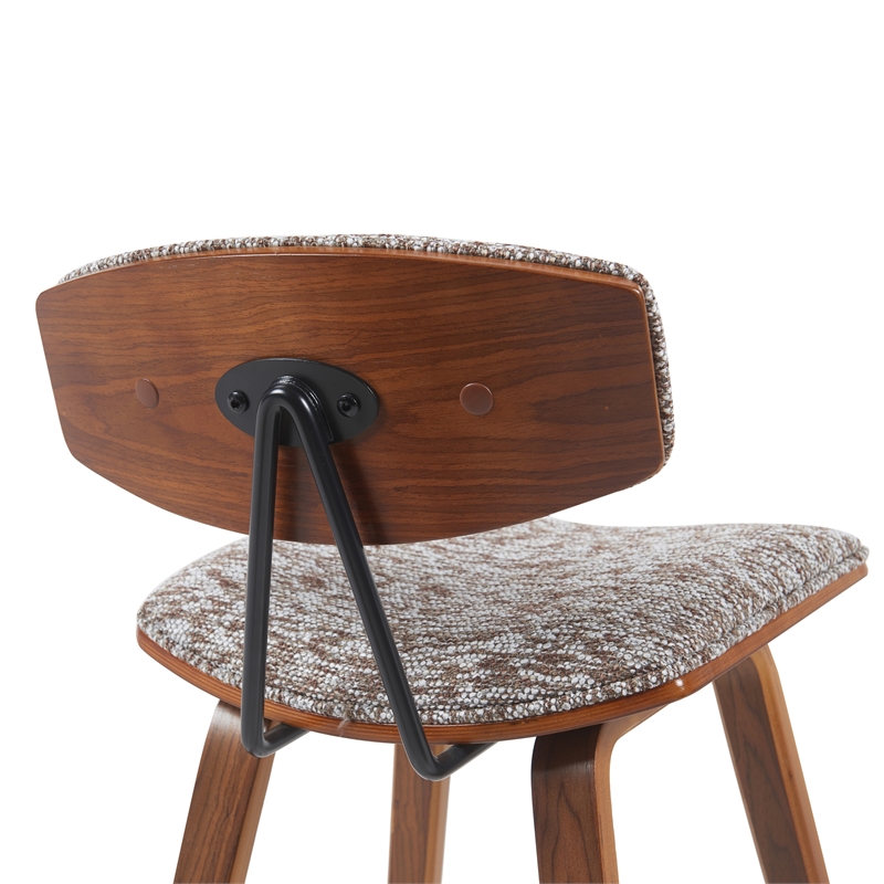 Fox Swivel Counter Height Bar Stool with Brown Seat and Walnut Wood - Set of 2