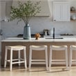 Iyani Wood Counter Height Bar Stool in White with Dune Cloud Seat - Set of 2