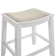 Iyani Wood Counter Height Bar Stool in White with Dune Cloud Seat - Set of 2