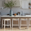 Iyani Coastal Wood Counter Height Bar Stool in White/Dune Cloud Seat- Set of 3