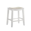 Iyani Wood Counter Height Bar Stool in White with Dune Cloud Seat - Set of 4