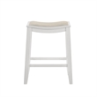 Iyani Wood Counter Height Bar Stool in White with Dune Cloud Seat - Set of 4
