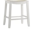 Iyani Wood Counter Height Bar Stool in White with Dune Cloud Seat - Set of 4