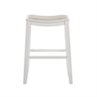 Iyani Wood Bar Height Kitchen Bar Stool in White with Dune Cloud Seat - Set of 2