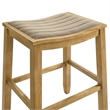 Iyani Wood Counter Height Bar Stool in Amber with Twilight Taupe Seat - Set of 2
