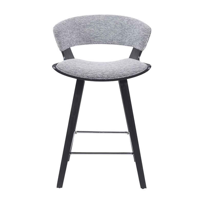 Jagger Counter Height Bar Stool in Black Brushed Wood Veneer/Gravel Grey Seat