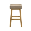Lenon Wood Counter Height Kitchen Bar Stool in Amber with Taupe Seat - Set of 2