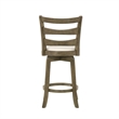 Melindra Swivel Wood Counter Height Bar Stool in Putty Brown with White Seat