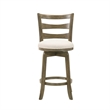 Melindra Swivel Wood Counter Height Bar Stool in Putty Brown/White - Set of 2