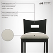 Ren 26 in. Matte Black Counter Height Rubberwood Barstool with Fog Fabric Seat