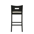 Ren 26 in. Matte Black Counter Height Rubberwood Barstool with Fog Fabric Seat