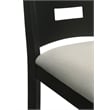 Ren 26 in. Matte Black Counter Height Rubberwood Barstool with Fog Fabric Seat