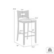 Ren 26 in. Matte Black Counter Height Rubberwood Barstool with Fog Fabric Seat