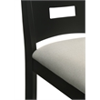 Ren 30 in. Matte Black Bar Height Rubberwood Barstool with Fog Fabric Seat